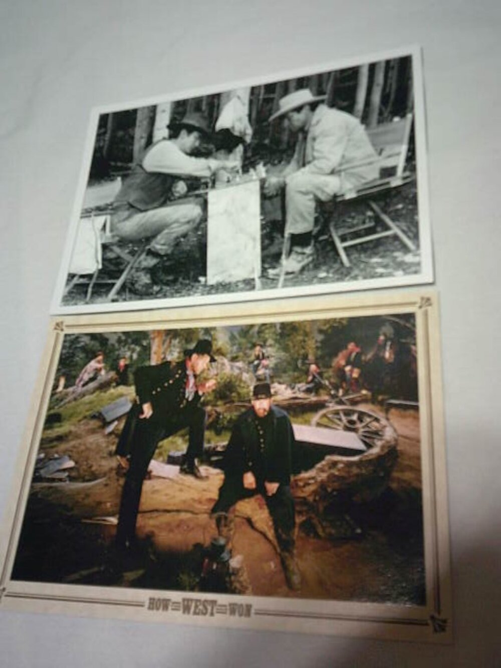 2 VTG RARE STILL 5X7 PHOTO'S "HOW THE WEST WAS WON" JOHN WAYNE GREGORY PECK 1962